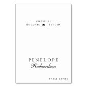 Moderne, Minimalistische Platzkarte Tischnummer (Vorderseite)