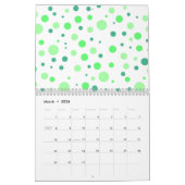Moderne Minimalistische Polka Dot Pattern Kalender (Mär 2026)