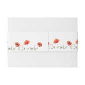 Moderne Minimalistische Poppies Hochzeit Einladungsbanderole (Rückseitenbeispiel)