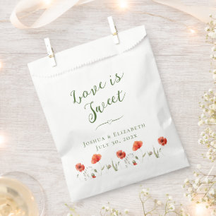 Moderne Minimalistische Poppies Hochzeit Geschenktütchen