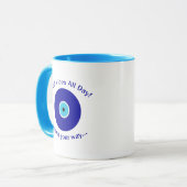 Moderne, Minimalistische positive Energie, blaues  Tasse (Vorderseite Links)