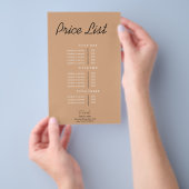Moderne Minimalistische Preisliste Flyer (Handgriff)
