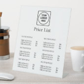 Moderne Minimalistische Preisliste | Individuelles Sockelschild (In Situ)