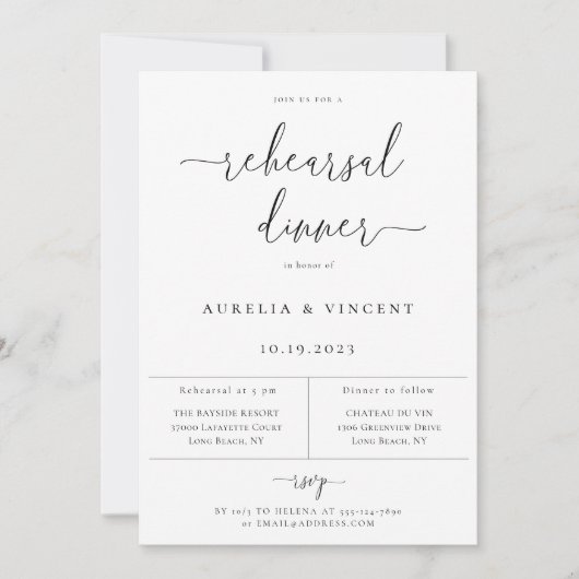 Moderne Minimalistische Probe Einladung (Vorderseite)