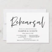 Moderne Minimalistische Probe, Hochzeit und Abende Einladung (Vorderseite)