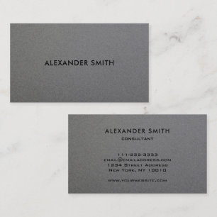 Moderne minimalistische professionelle graue Metal Visitenkarte