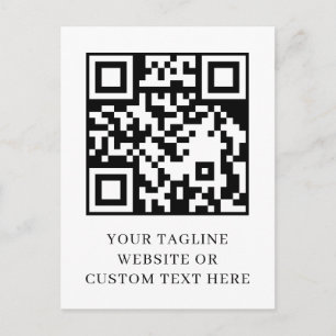 Moderne minimalistische QR benutzerdefinierte Text Postkarte