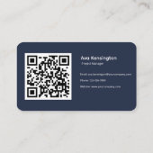 Moderne minimalistische QR-Code-Anpassung Visitenkarte (Rückseite)