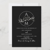 Moderne Minimalistische QR Code Black Wedding Einladung (Vorderseite)