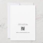 Moderne Minimalistische QR Code Black Wedding Einladung (Rückseite)