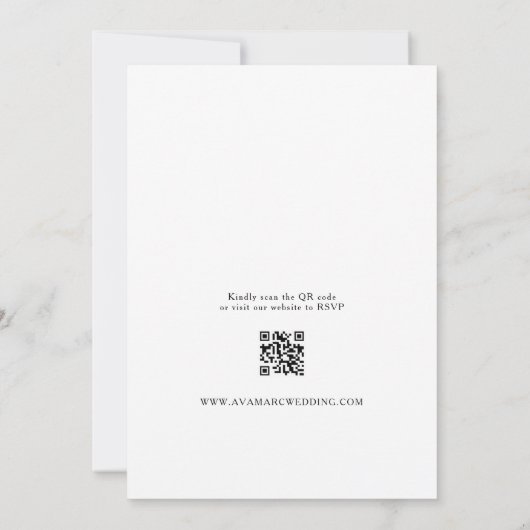 Moderne Minimalistische QR Code Black Wedding Einladung (Rückseite)