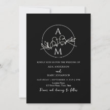 Moderne Minimalistische QR Code Black Wedding