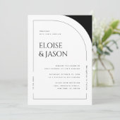 Moderne Minimalistische QR Code Bold Arch Wedding Einladung (Stehend Vorderseite)