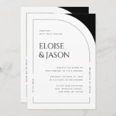 Moderne Minimalistische QR Code Bold Arch Wedding Einladung (Vorne/Hinten)