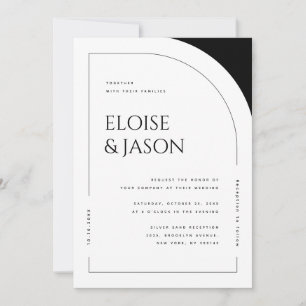 Moderne Minimalistische QR Code Bold Arch Wedding Einladung