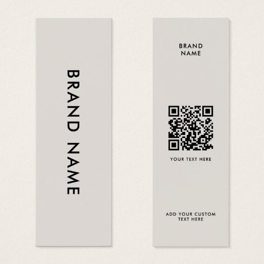 Moderne Minimalistische QR Code Closing Label Hang (Vorne & Hinten)