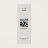 Moderne Minimalistische QR Code Closing Label Hang (Rückseite)