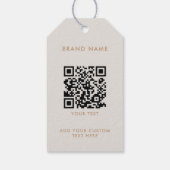 Moderne Minimalistische QR Code Closing Label Hang Geschenkanhänger (Rückseite)