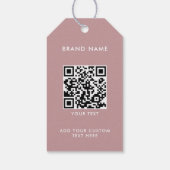 Moderne Minimalistische QR Code Closing Label Hang Geschenkanhänger (Rückseite)