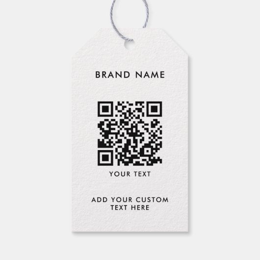Moderne Minimalistische QR Code Closing Label Hang Geschenkanhänger (Rückseite)
