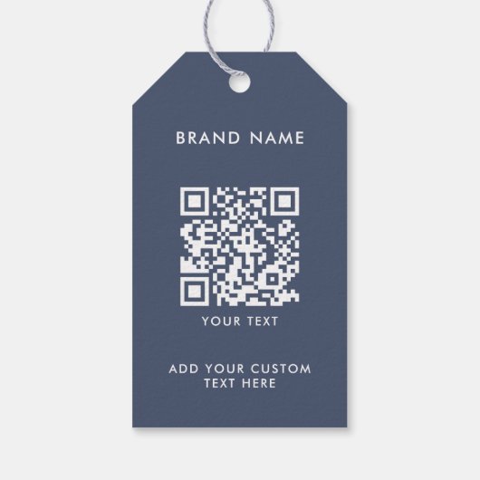 Moderne Minimalistische QR Code Closing Label Hang Geschenkanhänger (Rückseite)
