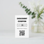 Moderne Minimalistische QR Code Discount Card Visitenkarte (Stehend Vorderseite)