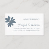 Moderne Minimalistische QR Code Dusty Blue Daisy B Visitenkarte (Rückseite)