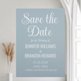 Moderne Minimalistische QR Code Dusty Blue Wedding Save The Date