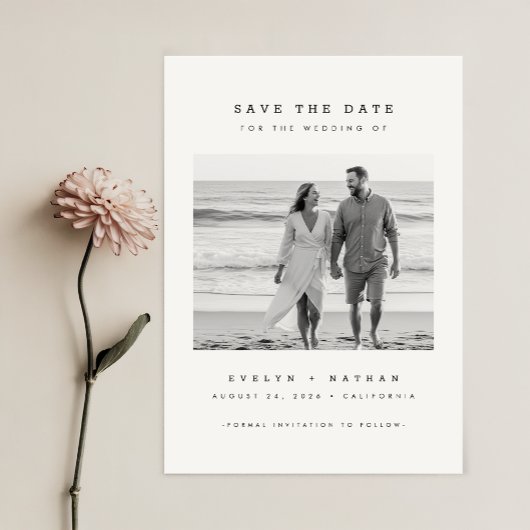 Moderne Minimalistische QR-Code-Foto-Budget-Hochze Save The Date