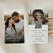 Moderne Minimalistische QR Code Foto Business Card