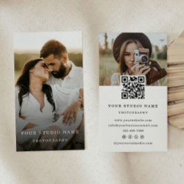 Moderne Minimalistische QR Code Foto Business Card Visitenkarte