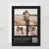 Moderne Minimalistische QR Code Foto Hochzeit Einladung (Rückseite)