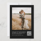Moderne Minimalistische QR Code Foto Hochzeit Einladung (Rückseite)
