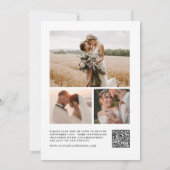 Moderne Minimalistische QR Code Foto Hochzeit Einladung (Rückseite)