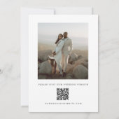 Moderne Minimalistische QR-Code-Foto-Hochzeit Save The Date (Rückseite)