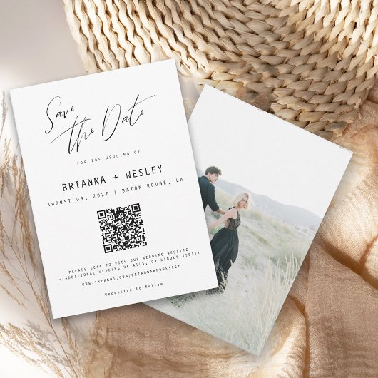 Moderne minimalistische QR-Code-Foto Save The Date
