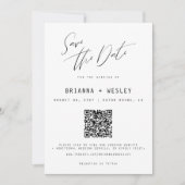 Moderne minimalistische QR-Code-Foto Save The Date (Vorderseite)