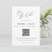 Moderne minimalistische QR-Code-Foto Save The Date (Stehend Vorderseite)