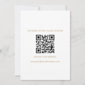 Moderne Minimalistische QR Code Gold Elegante Hoch Save The Date (Rückseite)