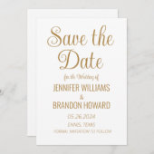 Moderne Minimalistische QR Code Gold Elegante Hoch Save The Date (Vorne/Hinten)