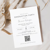 Moderne Minimalistische QR Code Graduation Party Einladung