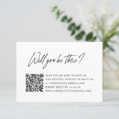 Moderne Minimalistische QR-Code-Hochzeit RSVP Karte (Stehend Vorderseite)