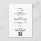 Moderne Minimalistische QR-Code-Hochzeitdetails Begleitkarte (Vorderseite)
