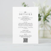 Moderne Minimalistische QR-Code-Hochzeitdetails Begleitkarte (Stehend Vorderseite)