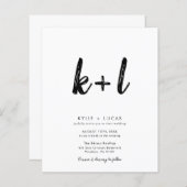 Moderne Minimalistische QR Code Hochzeitseinladung (Vorne/Hinten)