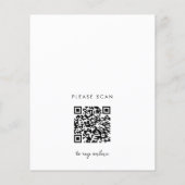 Moderne Minimalistische QR Code Hochzeitseinladung (Rückseite)