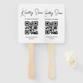 Moderne minimalistische QR-Code-Hochzeitsmenü Fächer (Vorne und Hinten)