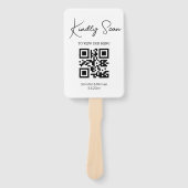 Moderne minimalistische QR-Code-Hochzeitsmenü Fächer (Vorderseite)