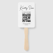 Moderne minimalistische QR-Code-Hochzeitsmenü Fächer (Rückseite)