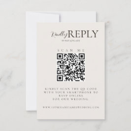 Moderne Minimalistische QR-Code-Kalligrafie-RSVP-K RSVP Karte